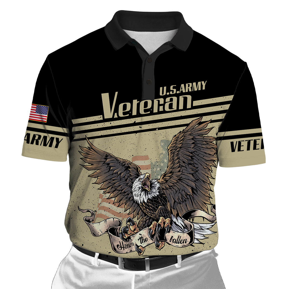 US Army Veteran EagleHonor the fallen Polo Shirt