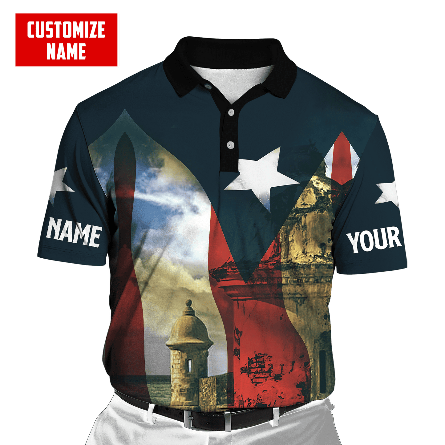 Customize Name Puerto Rico 3D All Over Printed Unisex Shirts