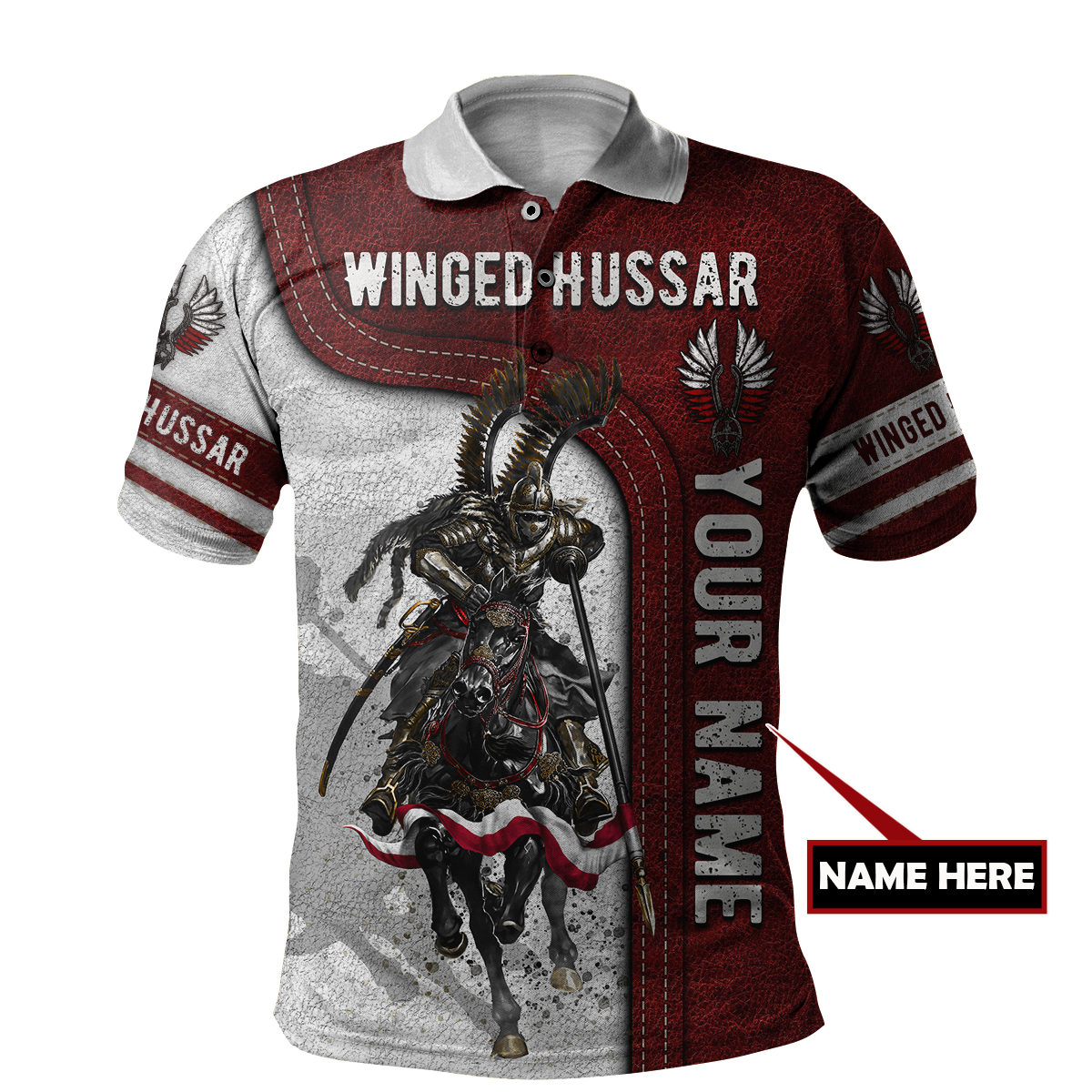 Premium Winged Hussars Red Custom name 3D Printed Shirts