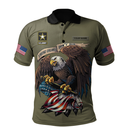 Custom name US Army Veteran Basic Eagle 3d printed shirts Proud Military DQB21052101