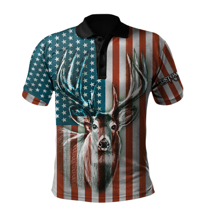 US Deer Persionalized Name 3D All Over Printed Shirts MH21052101