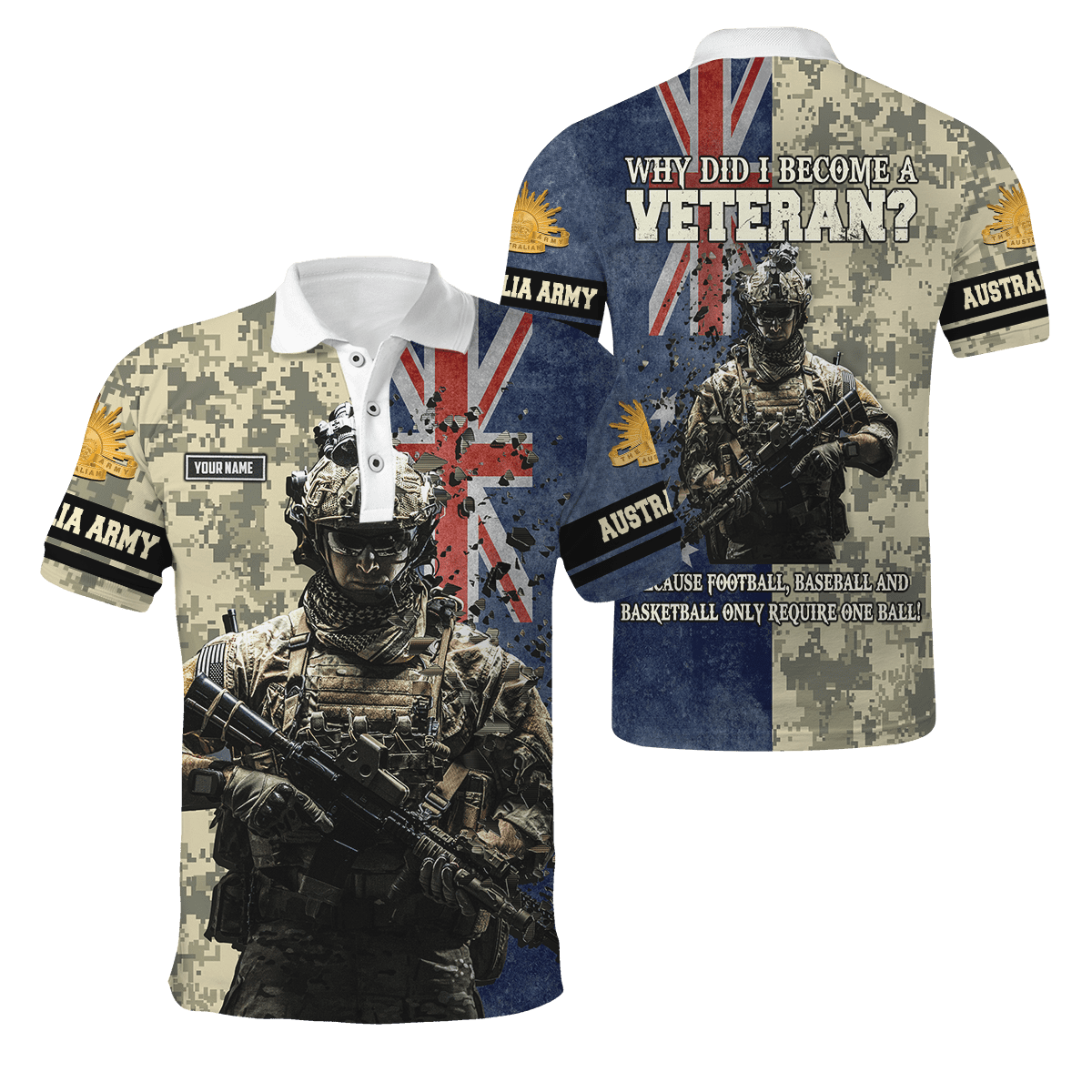 Personalized Name - The Australian Army 3D All Over Printed Shirts DQB16032104