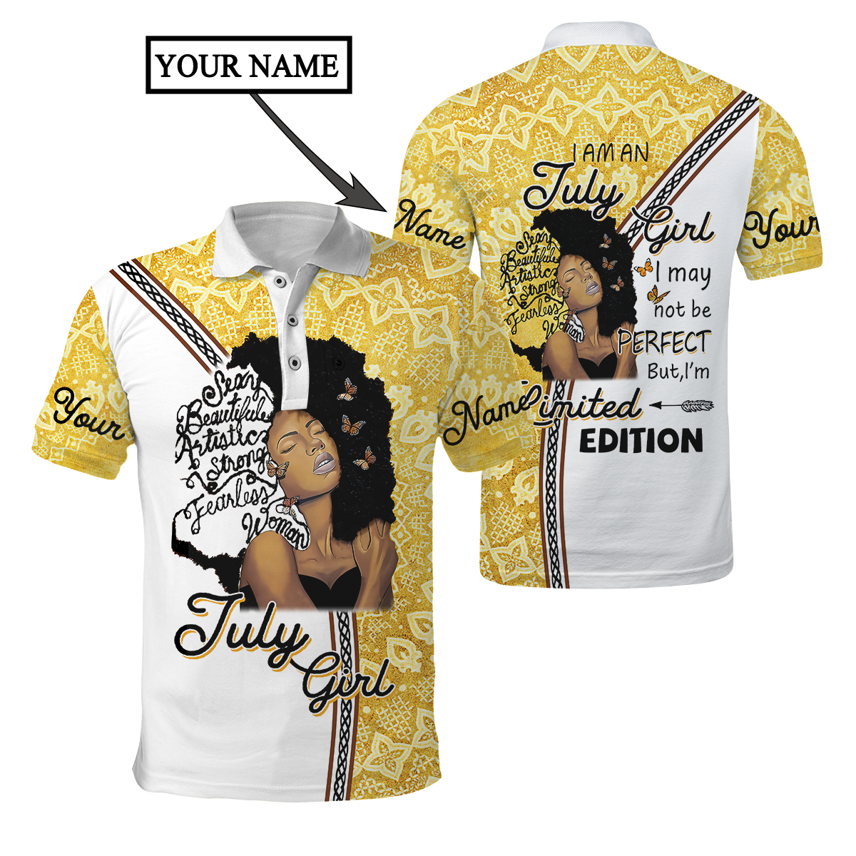 July Girl Personalized  Name 3D All Over Printed Hoodie