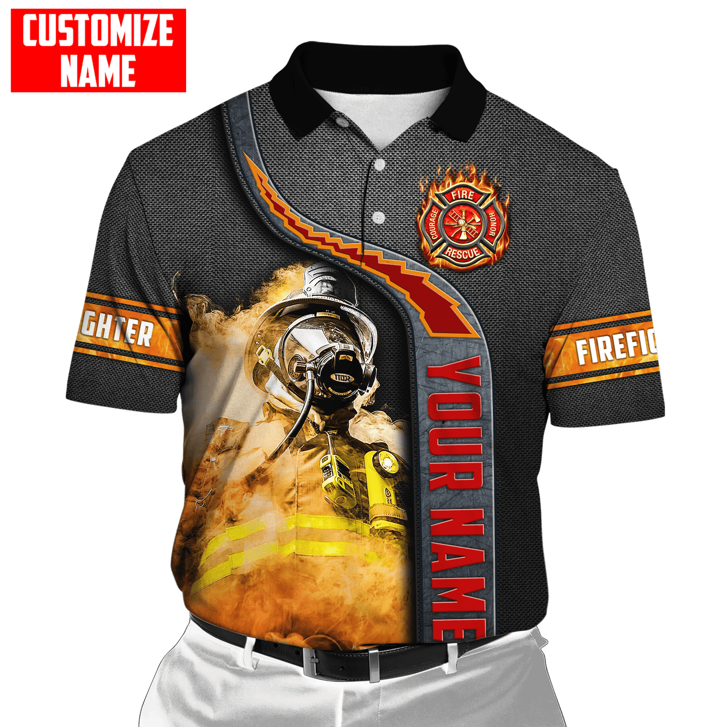 Customize Name Firefighter 3D All Over Printed Unisex Shirts