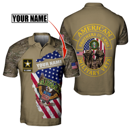 Custom name US Army Veteran Brothers in arms 3D print shirts