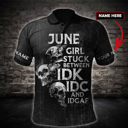 Customize Name June Girl Skull Hoodie For Men And Women TNA26042101.S1