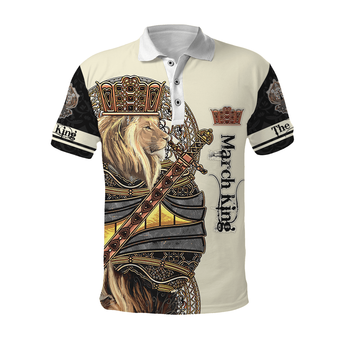 March Black King Lion  3D All Over Printed  Unisex Shirts