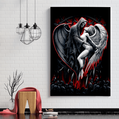 Skull and Beauty Poster Vertical 3D Printed