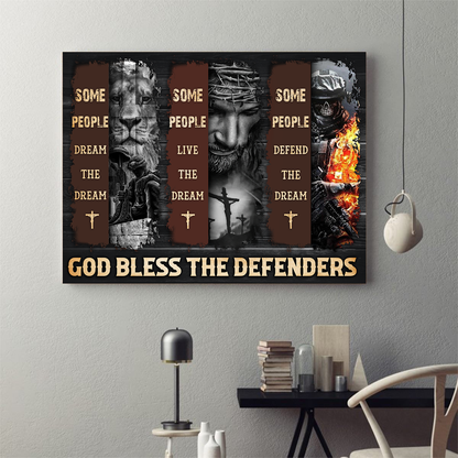 Jesus Veteran - God Bless The Defenders 3D Landscape Canvas Poster Wall Art