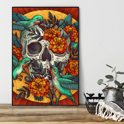 Skull Poster Vertical 3D Printed