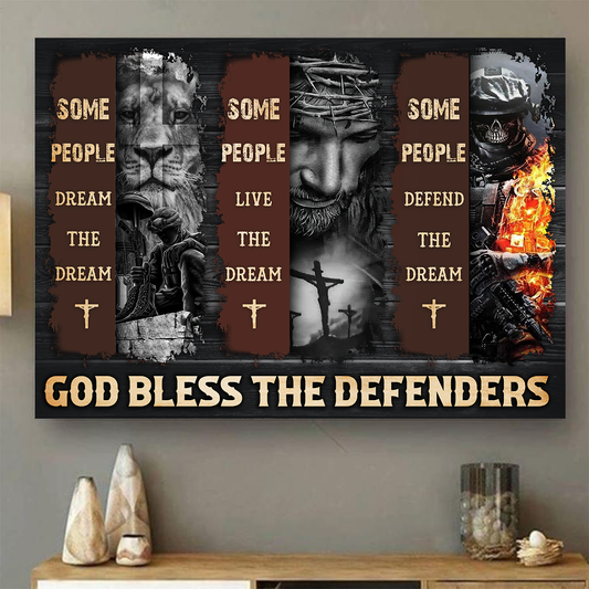 Jesus Veteran - God Bless The Defenders 3D Landscape Canvas Poster Wall Art