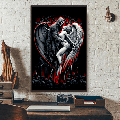 Skull and Beauty Poster Vertical 3D Printed