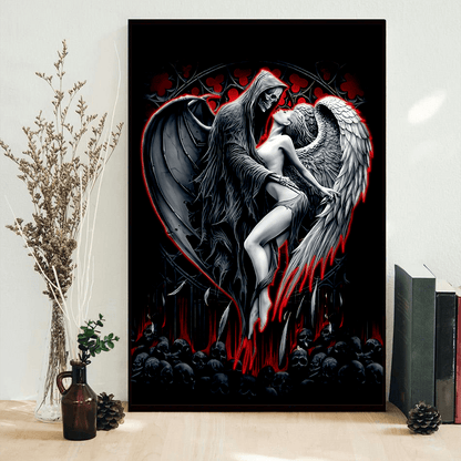 Skull and Beauty Poster Vertical 3D Printed