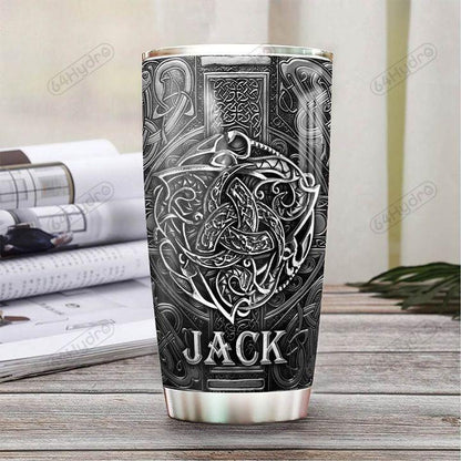 Personalized Viking Raven Metal Style Stainless Steel Tumbler 25022102.CXT Custom Name XT
