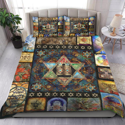 Jewish Star of David Quilt Bedding Set Pi081005S1-Quilt-MP-Twin-Vibe Cosy™