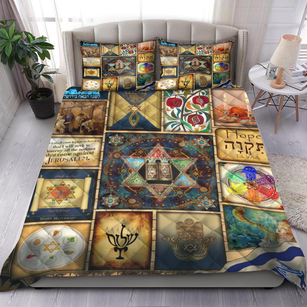 Jewish Star of David Quilt Bedding Set Pi081006S1-Quilt-MP-Twin-Vibe Cosy™