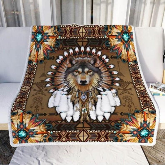 Wolf Native American 3D All Over Printed Blanket