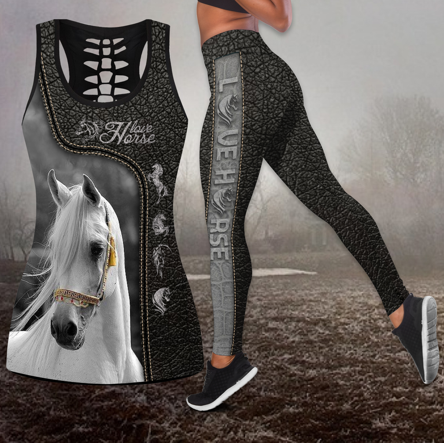 Horse Passion Combo Legging + Tank by SUN Pi190423-Apparel-SUN-S-S-Vibe Cosy™