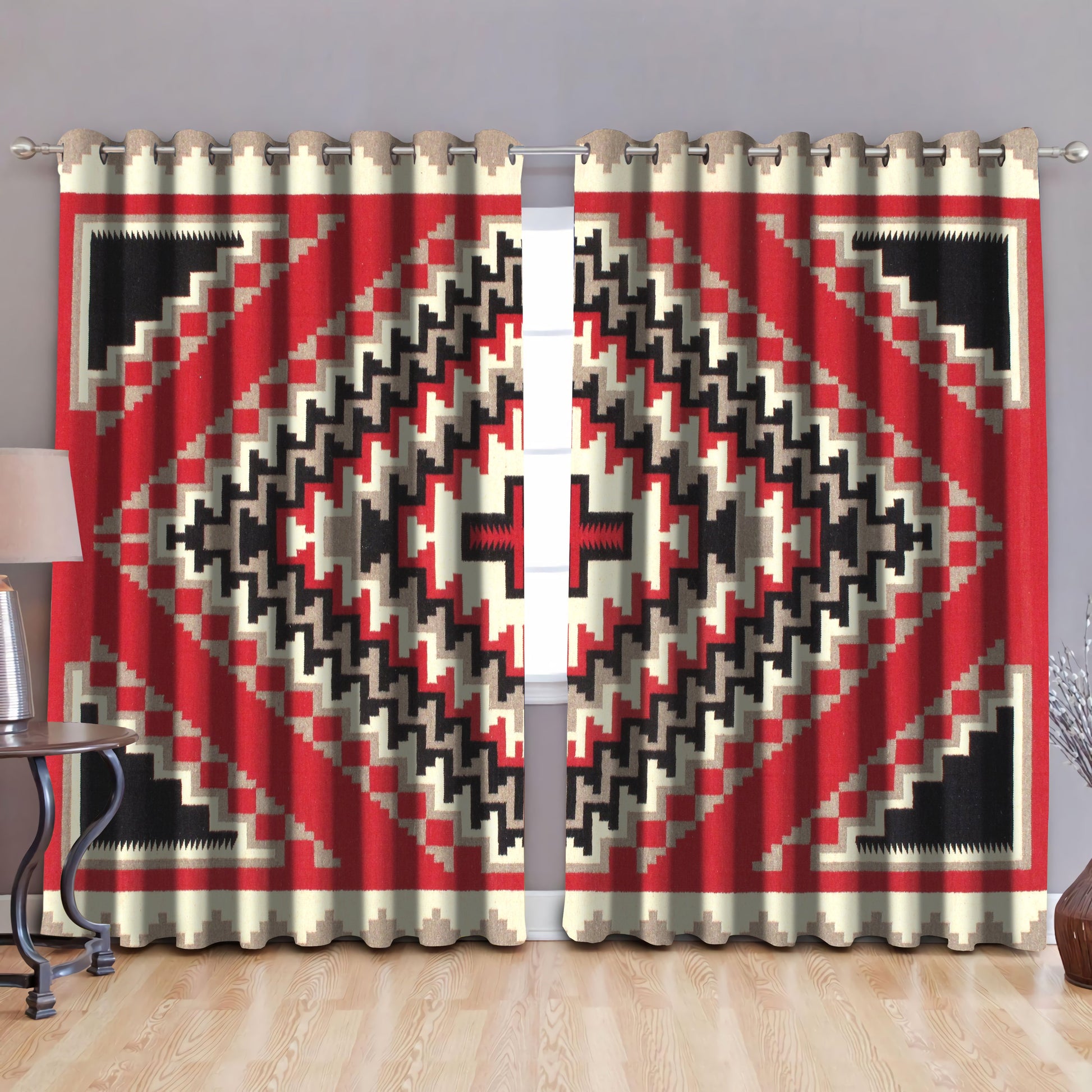 Native American Pattern Blackout Thermal Grommet Window Curtains Pi190507-Curtains-MP-52'' x 63''-Vibe Cosy™