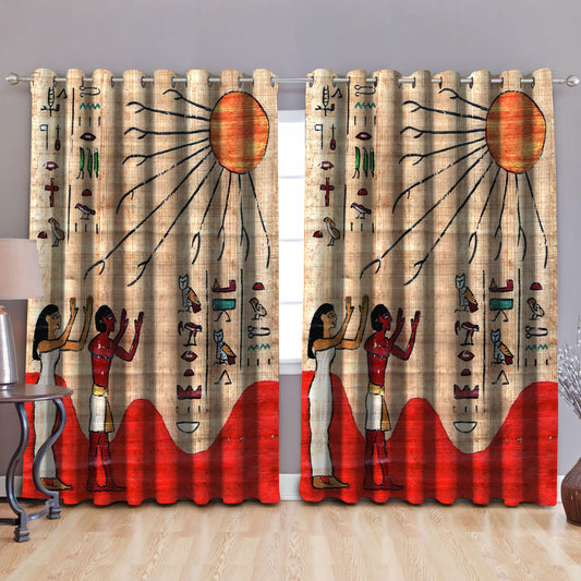 Ancient Egyptian Pattern Blackout Thermal Grommet Window Curtains Pi19062002-Curtains-MP-52'' x 63''-Vibe Cosy™
