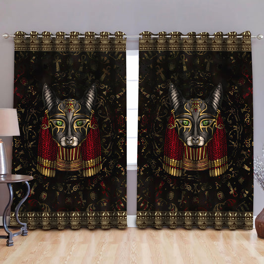 Ancient Egyptian Anubis Blackout Thermal Grommet Window Curtains Pi25062006-Curtains-MP-52'' x 63''-Vibe Cosy™