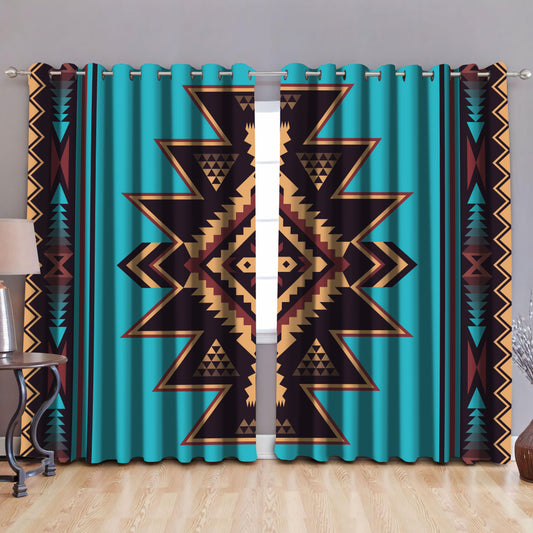 Native American Pattern Blackout Thermal Grommet Window Curtains Pi30052002-Curtains-MP-52'' x 63''-Vibe Cosy™