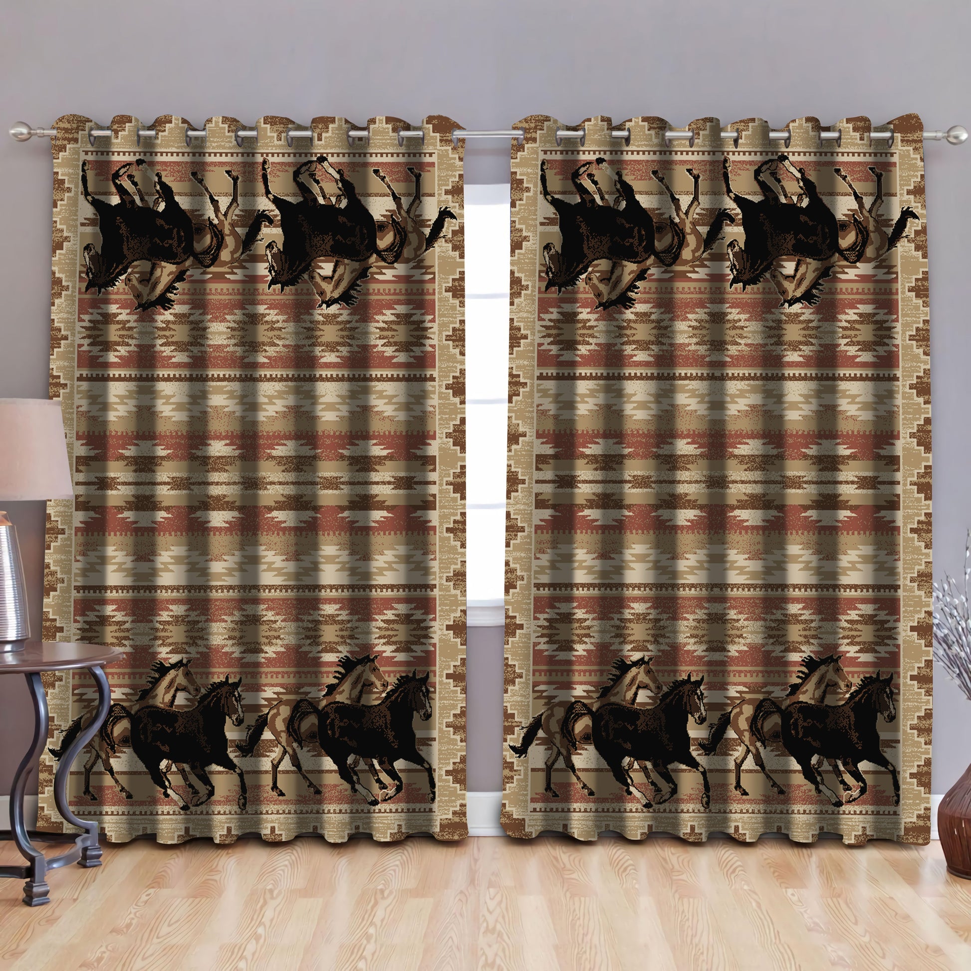 Native American Pattern Blackout Thermal Grommet Window Curtains Pi30052006-Curtains-MP-52'' x 63''-Vibe Cosy™