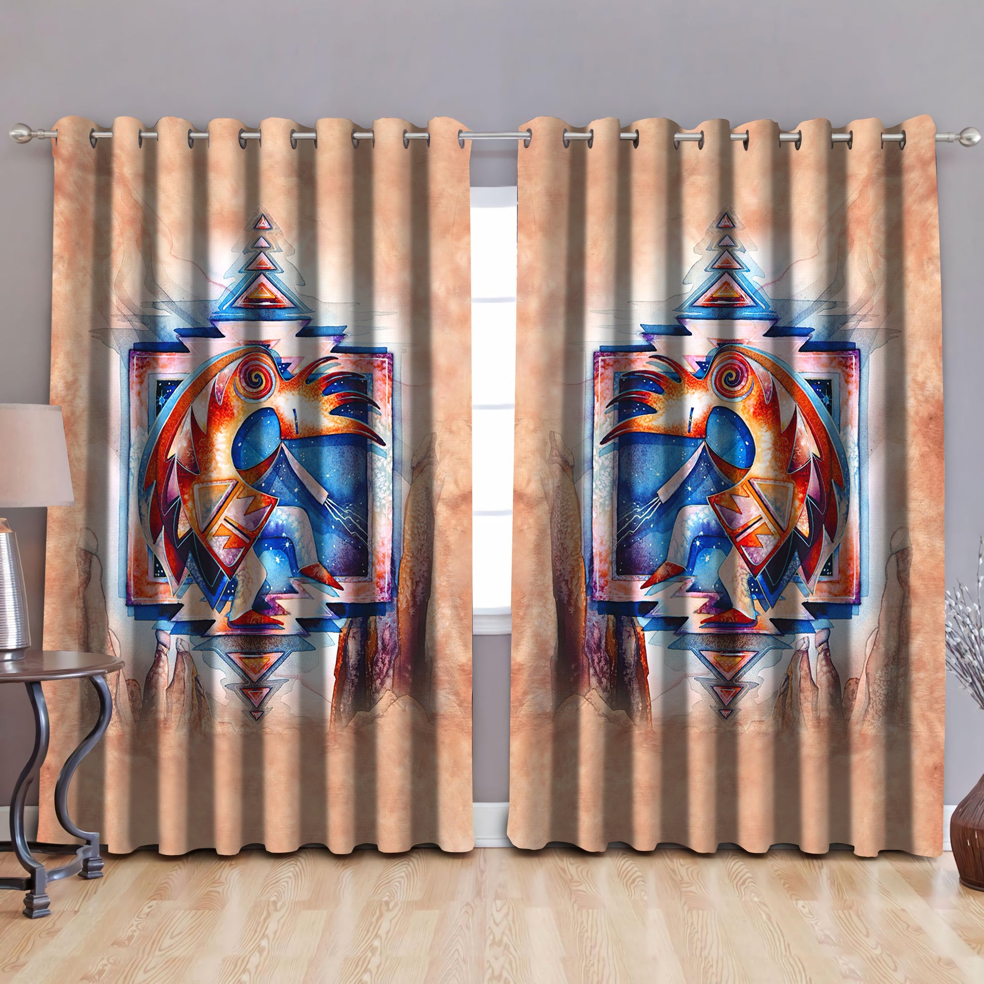 Native American Pattern Blackout Thermal Grommet Window Curtains Pi30052007-Curtains-MP-52'' x 63''-Vibe Cosy™
