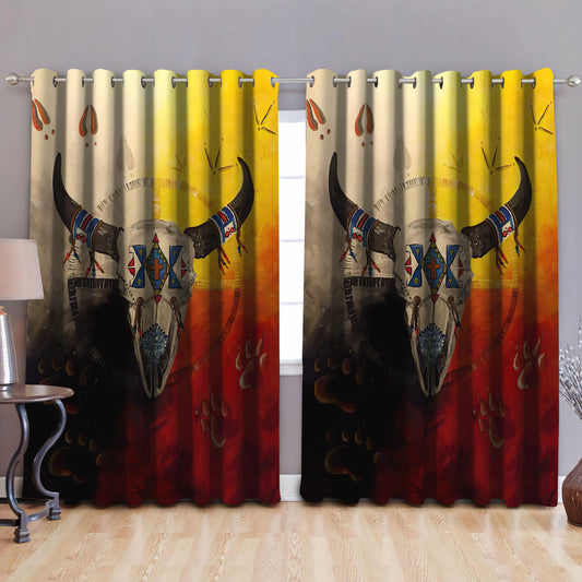 Native American Buffalo Pattern Blackout Thermal Grommet Window Curtains Pi30052008-Curtains-MP-52'' x 63''-Vibe Cosy™