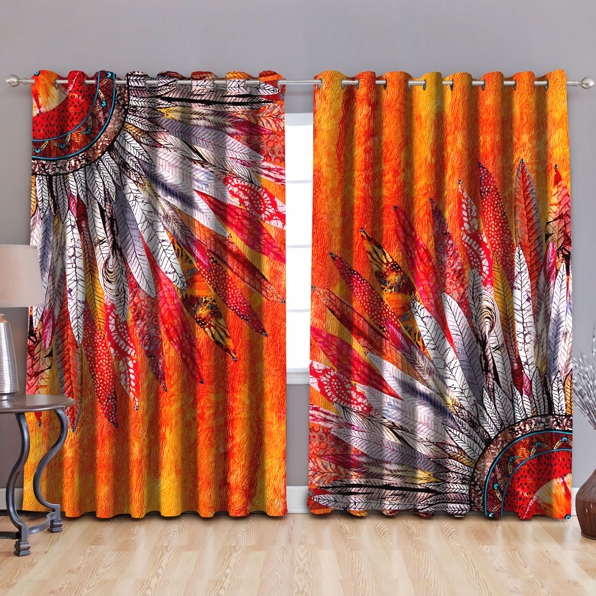 Native American Pattern Blackout Thermal Grommet Window Curtains Pi30052014-Curtains-MP-52'' x 63''-Vibe Cosy™