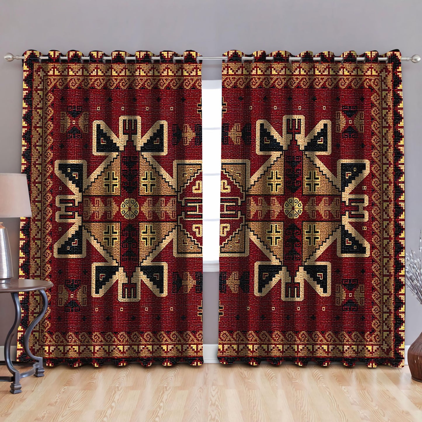 Native American Pattern Blackout Thermal Grommet Window Curtains Pi30052015-Curtains-MP-52'' x 63''-Vibe Cosy™