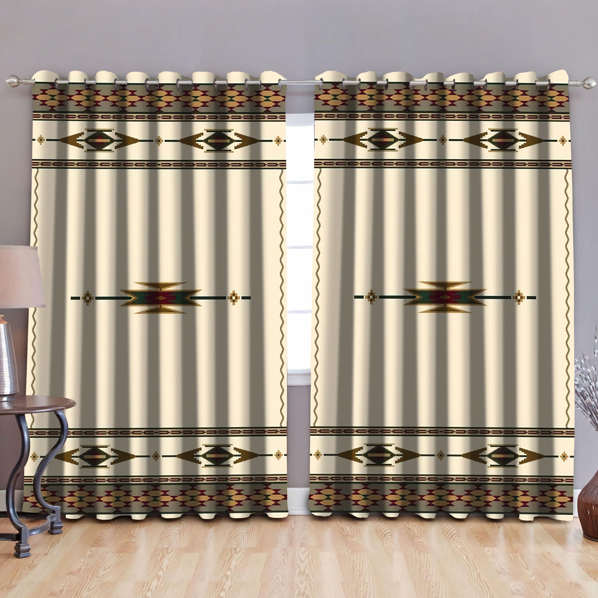 Native American Pattern Blackout Thermal Grommet Window Curtains Pi30052021-Curtains-MP-52'' x 63''-Vibe Cosy™