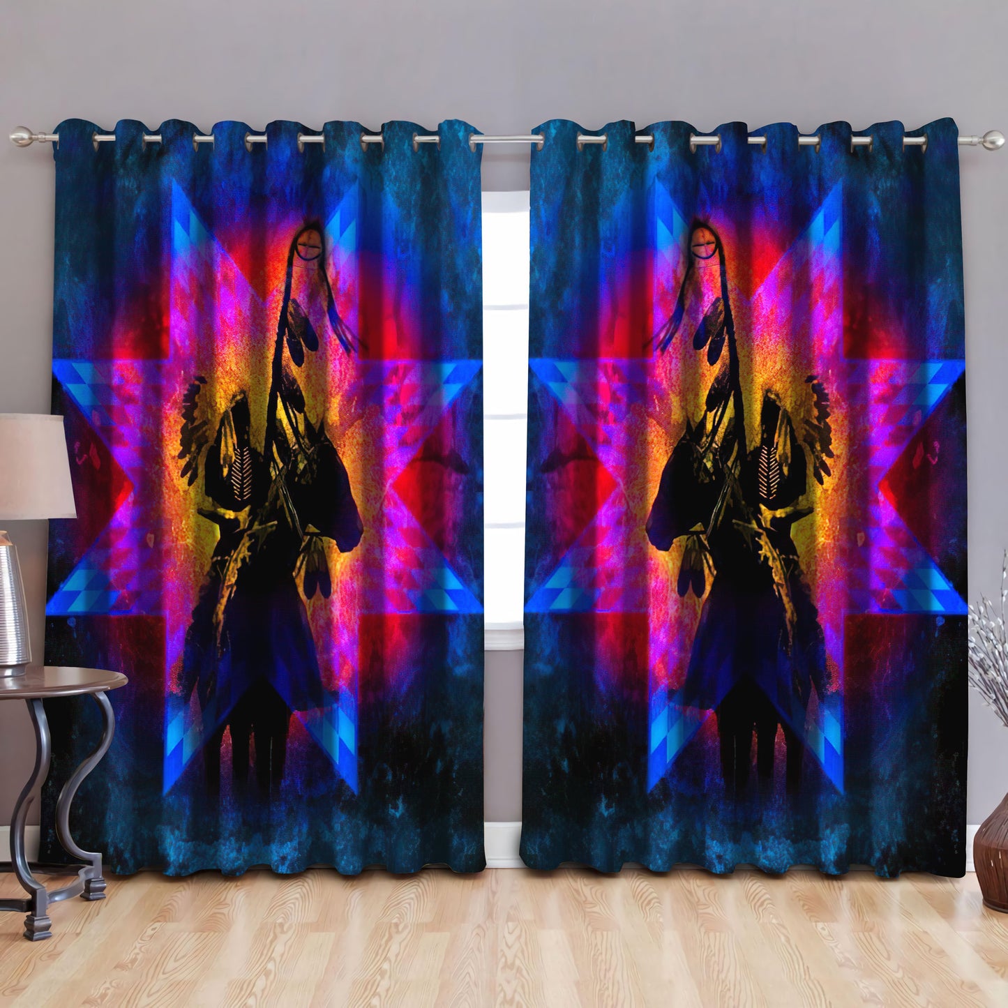 Native American Pattern Blackout Thermal Grommet Window Curtains Pi30052030-Curtains-MP-52'' x 63''-Vibe Cosy™