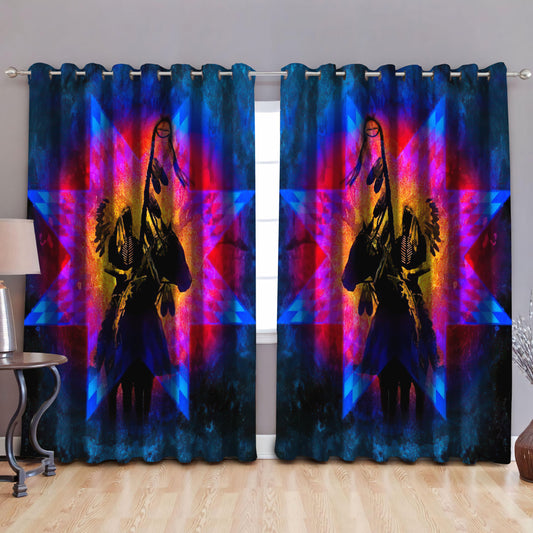 Native American Pattern Blackout Thermal Grommet Window Curtains Pi30052030-Curtains-MP-52'' x 63''-Vibe Cosy™