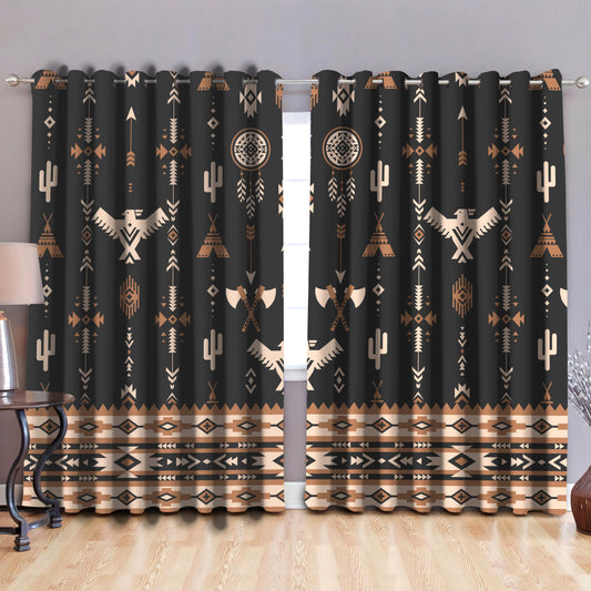 Native American Pattern Blackout Thermal Grommet Window Curtains Pi30052032-Curtains-MP-52'' x 63''-Vibe Cosy™