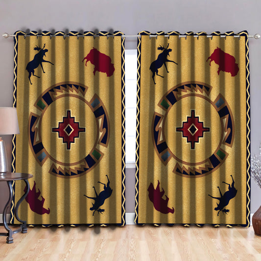 Native American Pattern Blackout Thermal Grommet Window Curtains Pi30052034-Curtains-MP-52'' x 63''-Vibe Cosy™