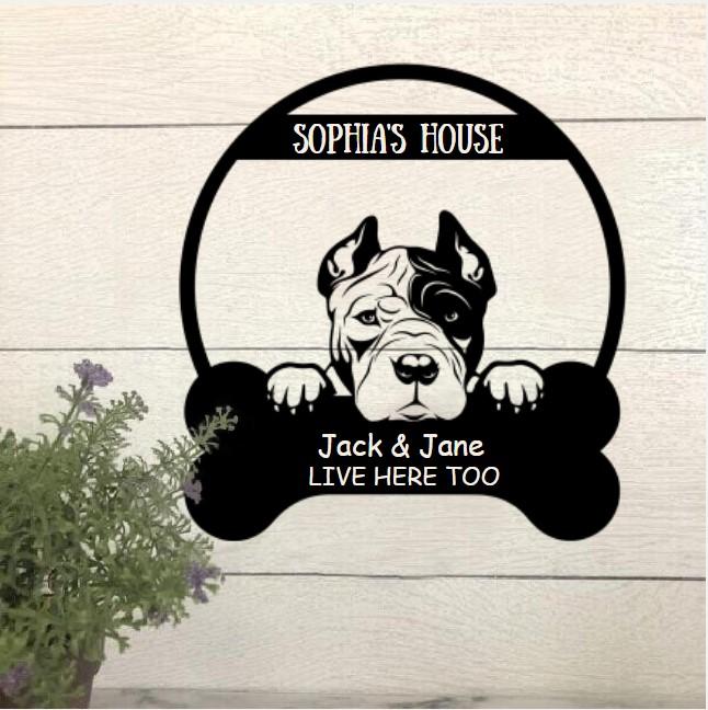 Dog Lovers Personalized Funny Metal Sign Dog House