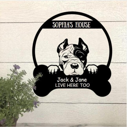 Dog Lovers Personalized Funny Metal Sign Dog House