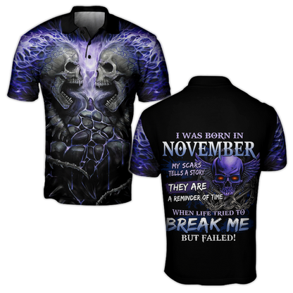 November Guy Skull 3D All Over Printed Shirts Pi24102011ST