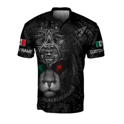 Custom Name Mexican Lion Warrior 3D All Over Printed Shirt for Men and Women
