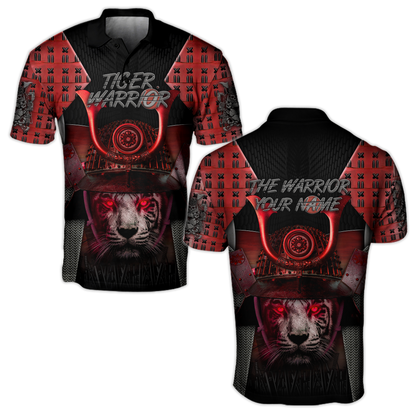 3D Tiger Samurai Warrior Custom Name Hoodie Shirt for Men and Women