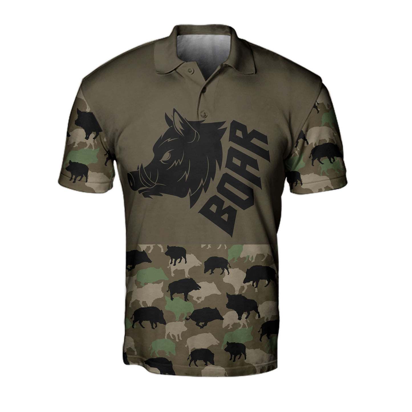 Boar Hunting Dark Green Camo 3D All Over Print  Hoodie