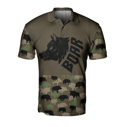 Boar Hunting Dark Green Camo 3D All Over Print  Hoodie