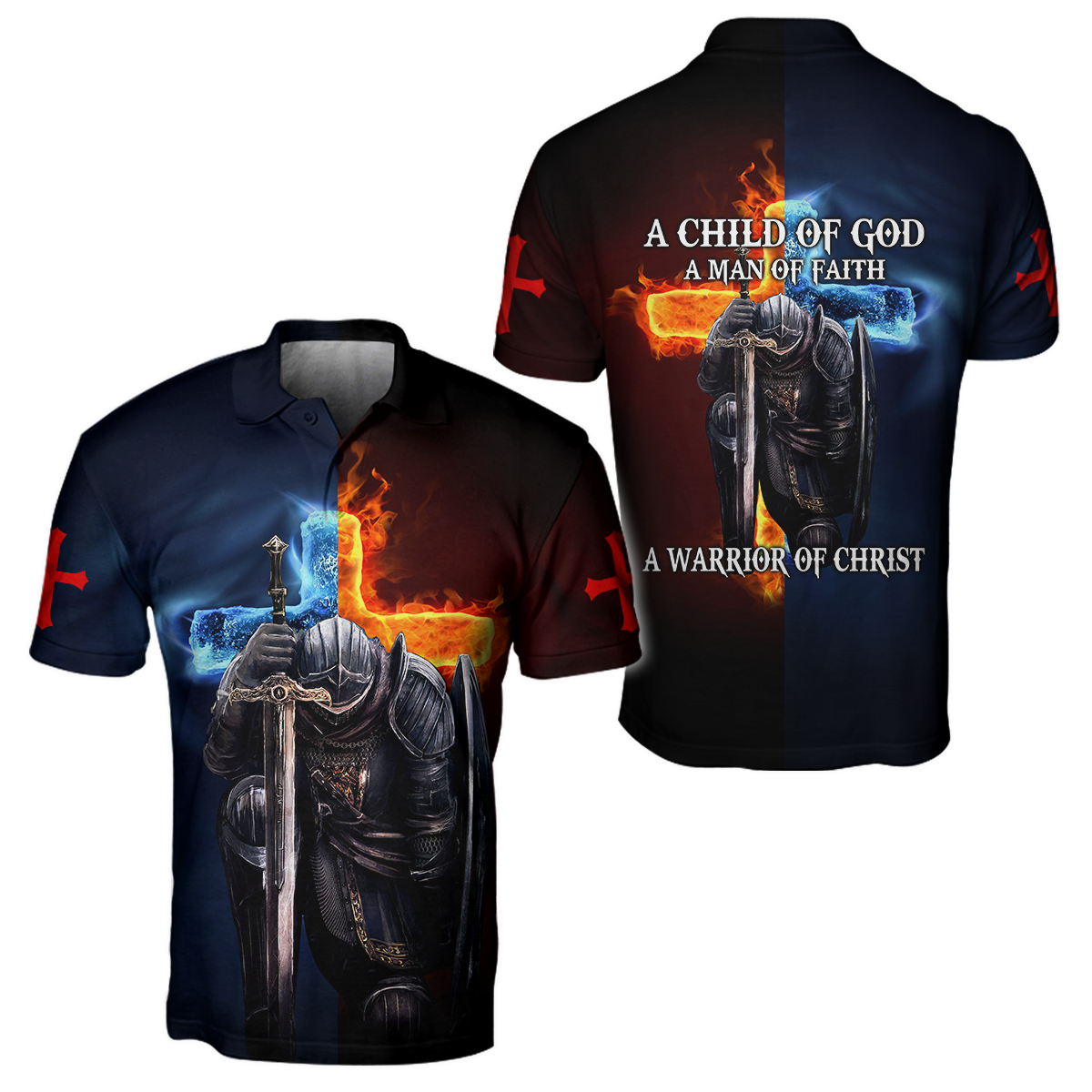 Knight Templars A Child Of God A Man Of Faith A Warrior Of Christ 3D All Over Printed Shirts For Men and Women Pi05092004S