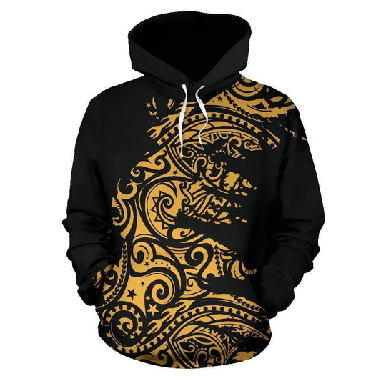 Polynesian Hoodie Painting Gold HC2901-Apparel-Huyencass-Hoodie-S-Vibe Cosy™