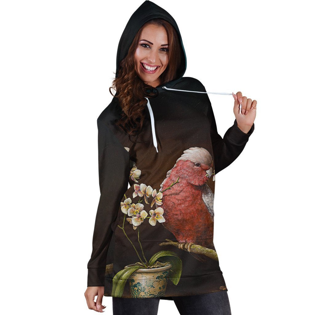 All Over Printed Parrots Hoodie Dress H301B-Apparel-HbArts-Hoodie Dress-S-Vibe Cosy™