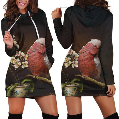 All Over Printed Parrots Hoodie Dress H301B-Apparel-HbArts-Hoodie Dress-S-Vibe Cosy™