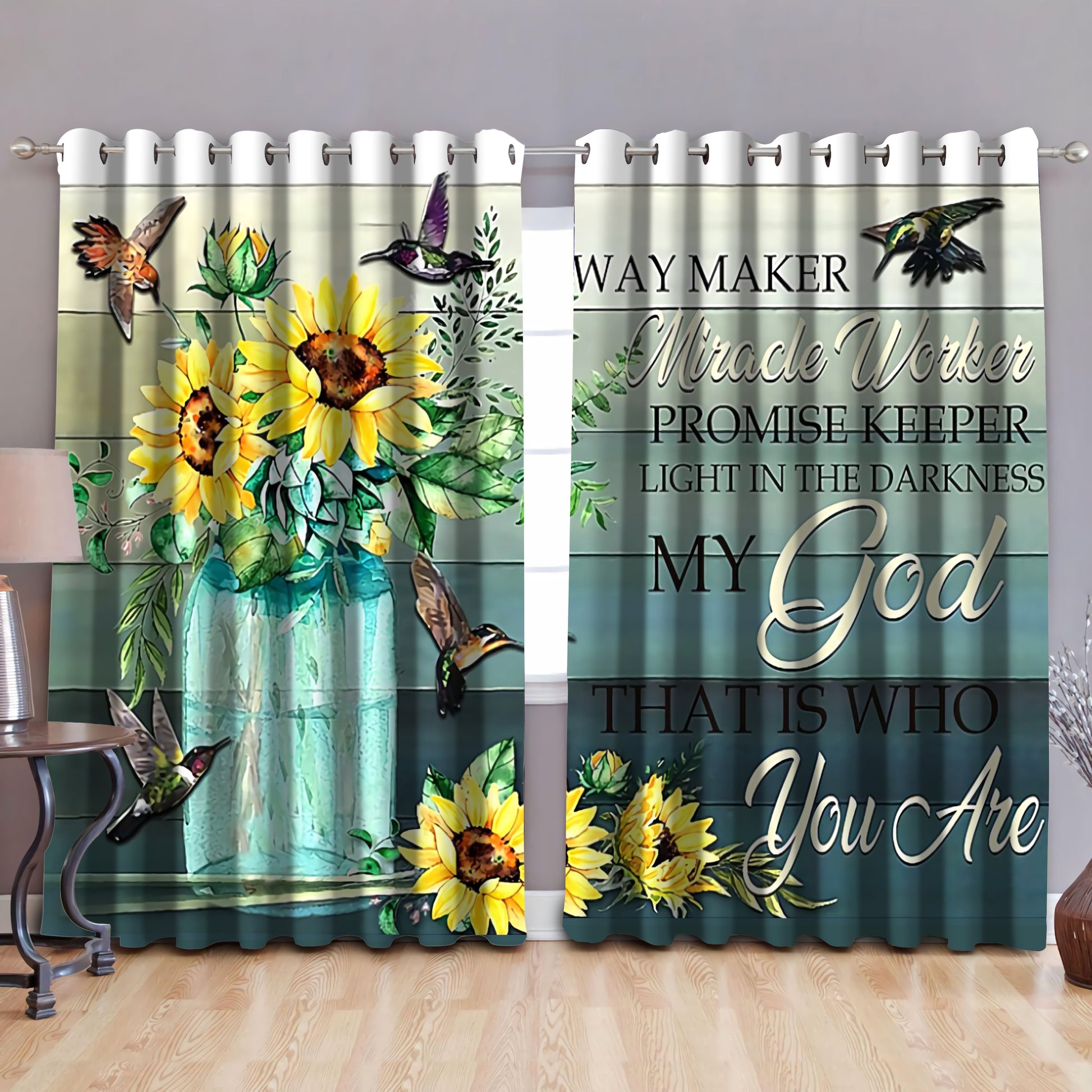 My God-Jesus Blackout Thermal Grommet Window Curtains-Curtains-TA-52'' x 63''-Vibe Cosy™