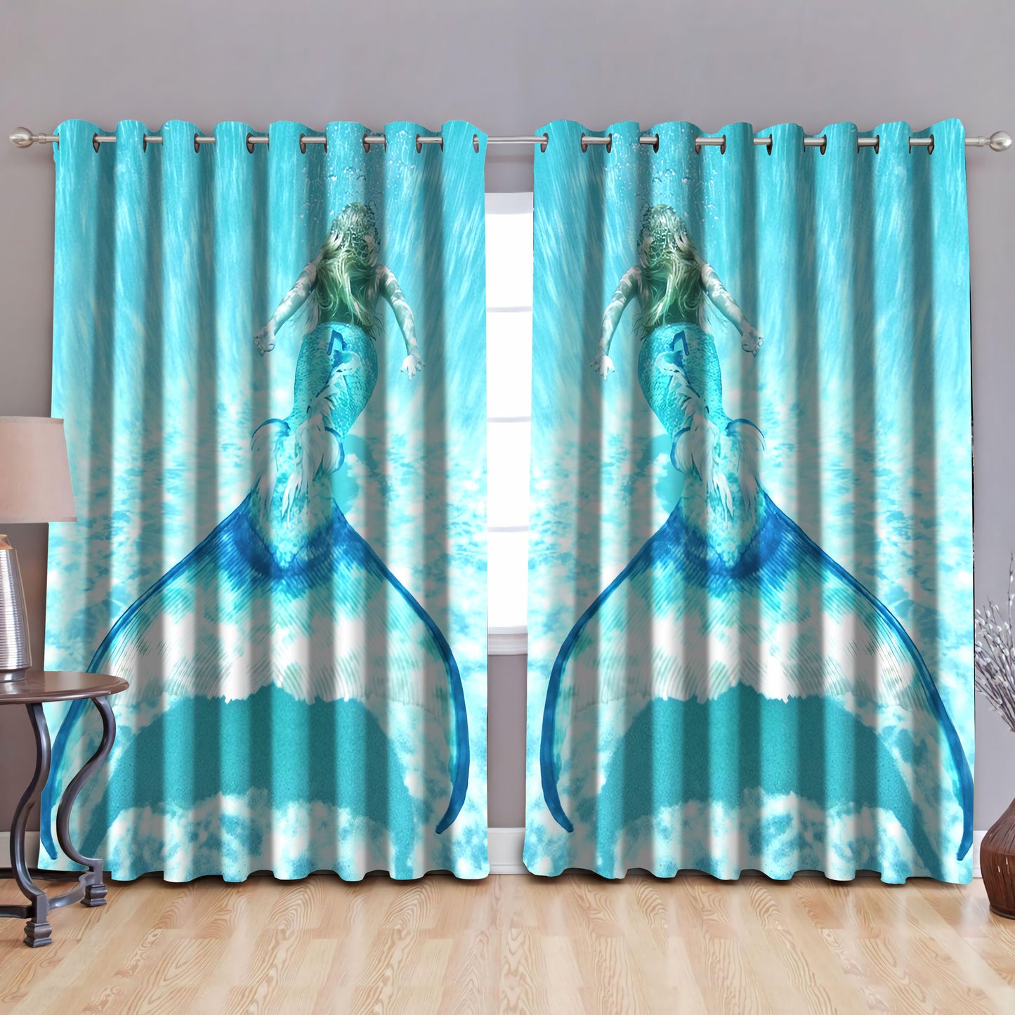 Be A Mermaid And Make Waves Window Curtains by SUN QB07032003-Curtains-SUN-52'' x 63''-Vibe Cosy™