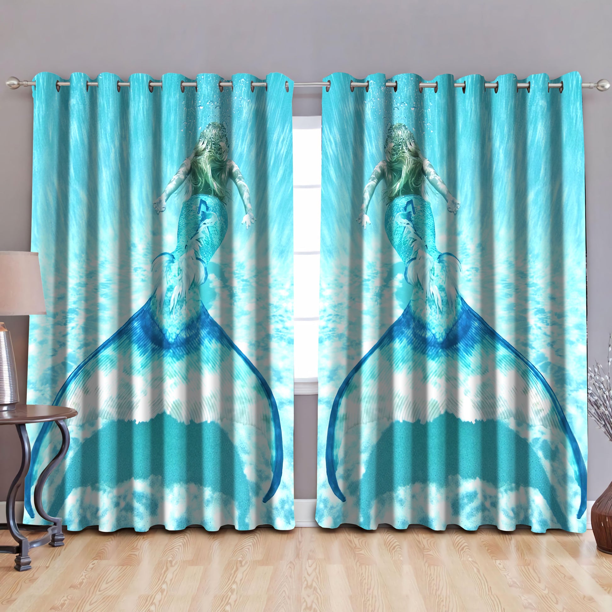Be A Mermaid And Make Waves Window Curtains by SUN QB07032003-Curtains-SUN-52'' x 63''-Vibe Cosy™